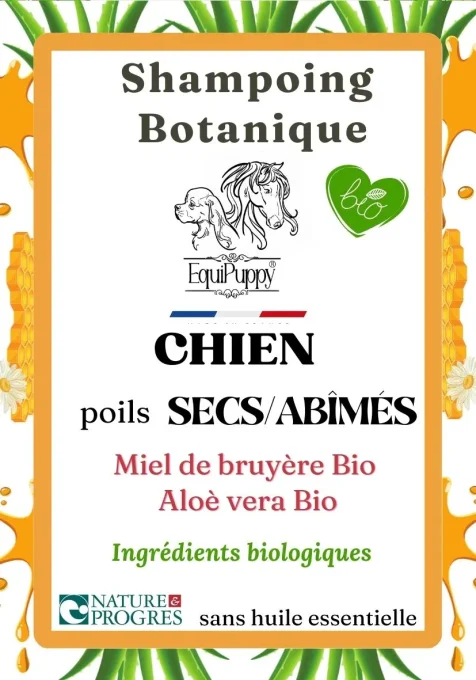 Shampoing naturel et bio pour chien - Chien poils secs