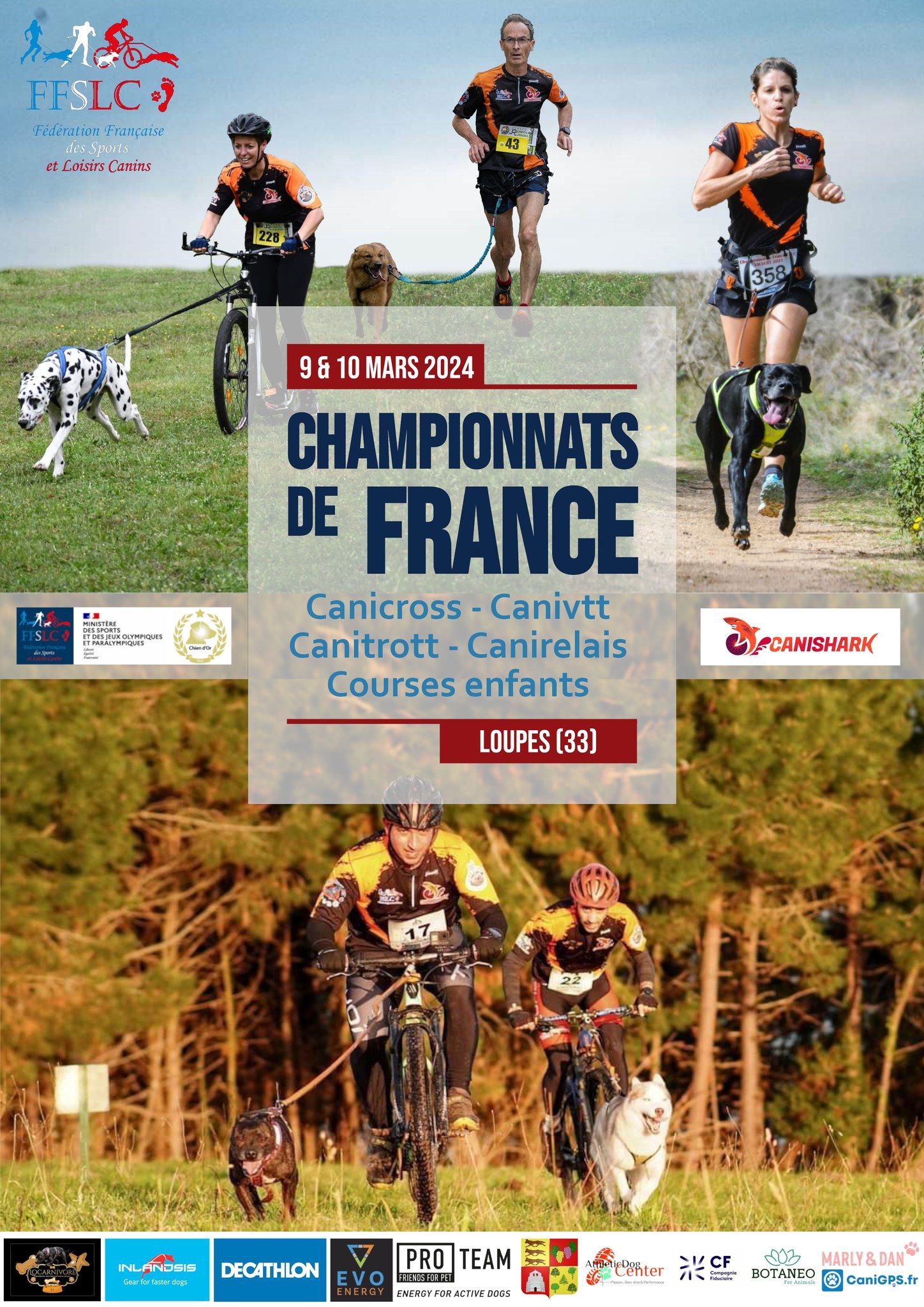 Championnat de France de Canicross 2024 9 et 10 mars 2024 en Gironde